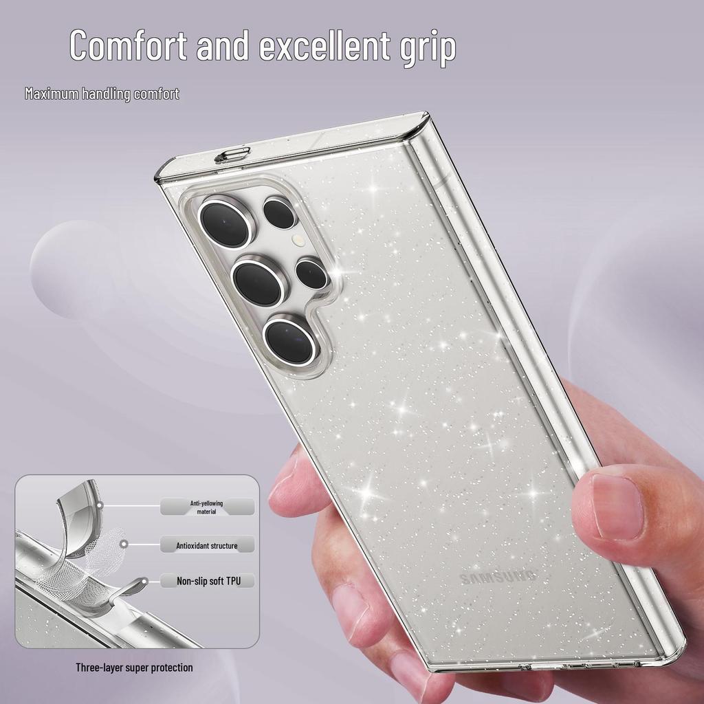 Compatible Samsung Phone Case: S25 Ultra, S24 Starry Sky Glitter, S23 Antibacterial, A56 Protective, A26 Transparent.