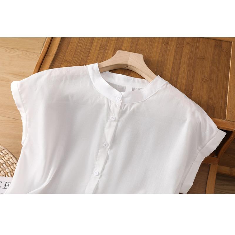A Niche Cotton and Linen Shirt for Women In Summer Loose and Comfortable Casual Sleeveless Women’s Blouses & Shirts
