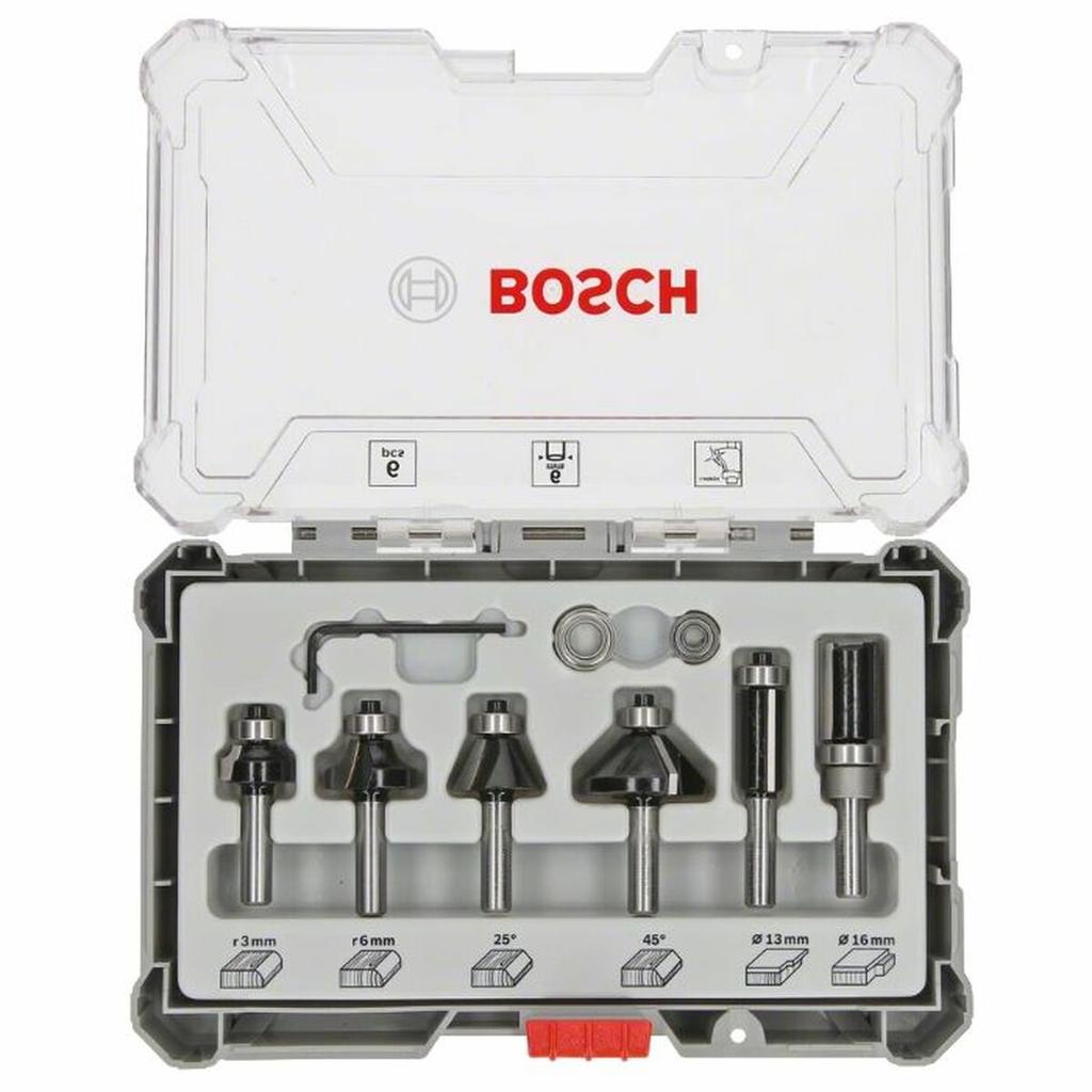Multipurpose Router Bit Set BOSCH 6 Mm 6 Pieces