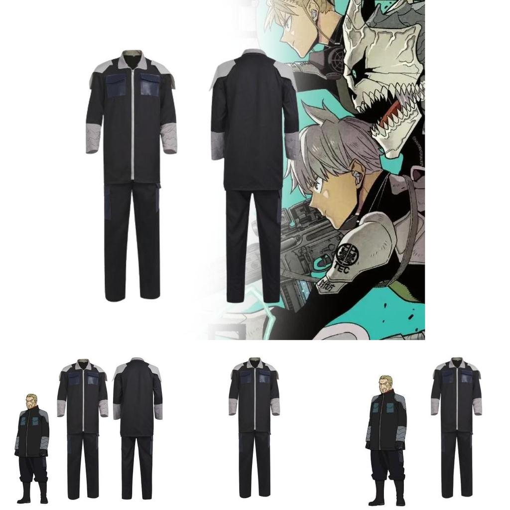 High-quality Polyester Monster No. 8 Cosplay Costume Black Anime Team Uniform For Men And Women