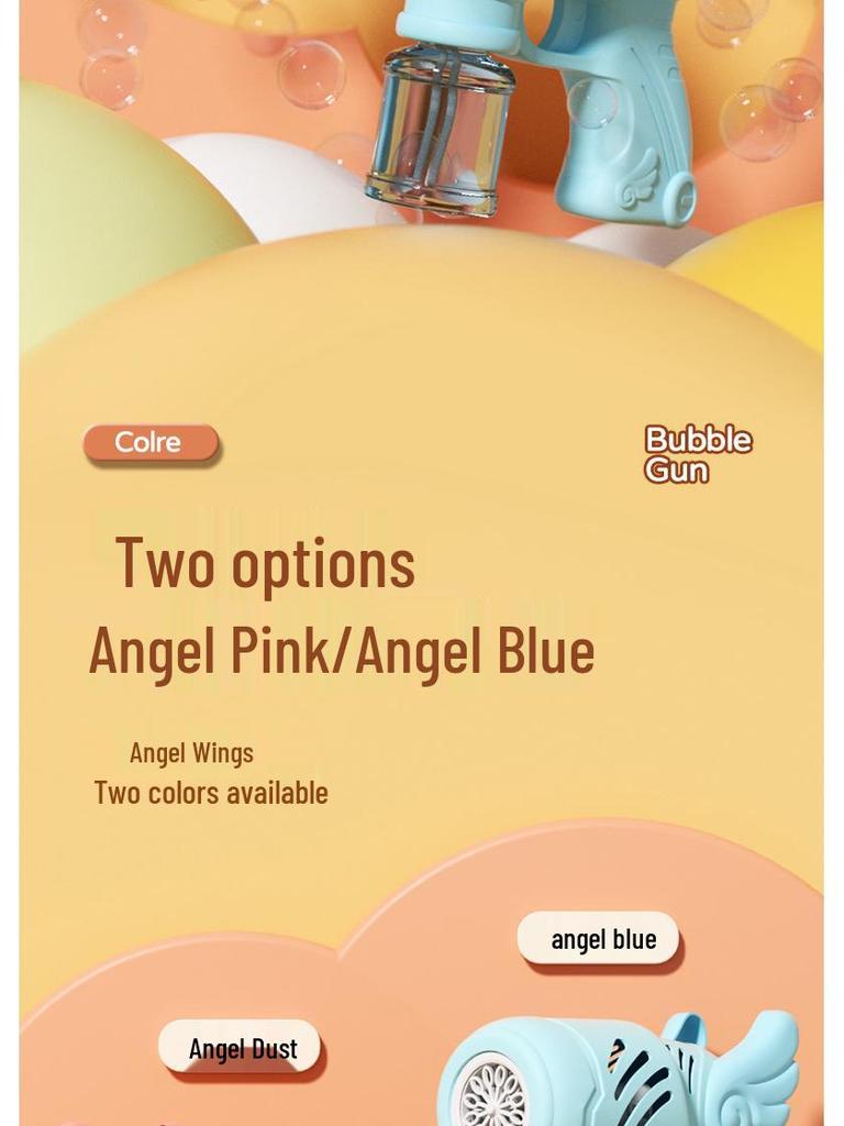 Popular 10-Hole Automatic Bubble Gun Toy - Angel Gatling Bubble Blower