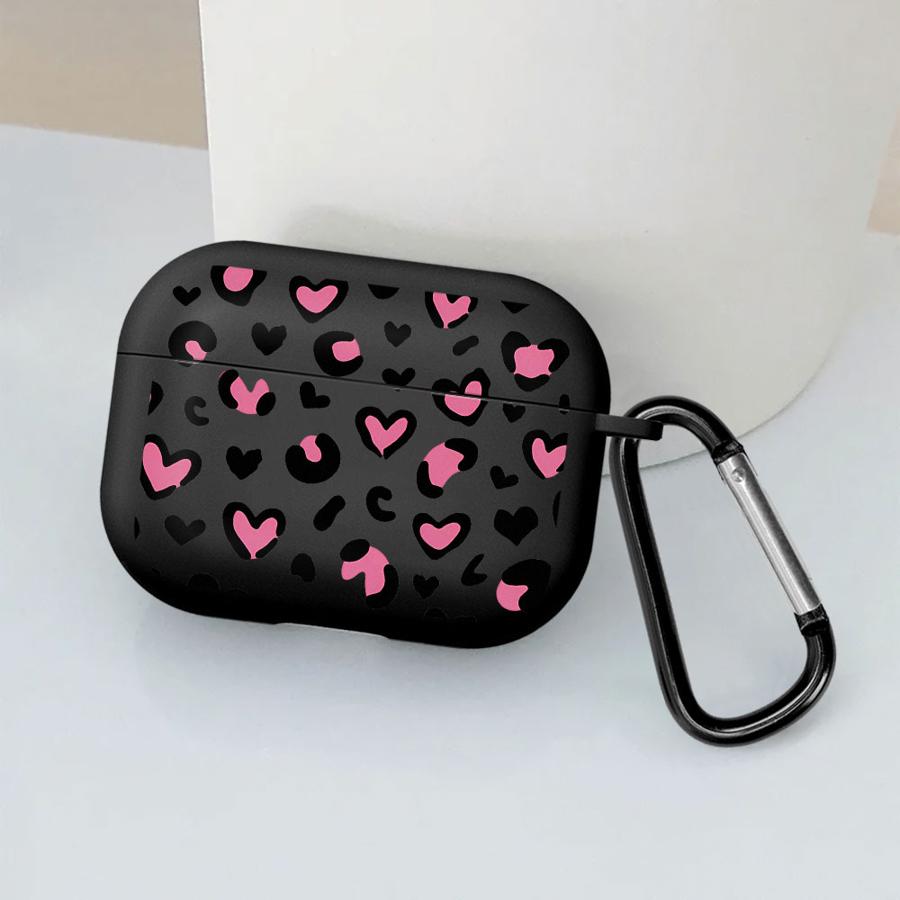 Earphone Cases Cover Case For Airpods 2 3 4 Pro3 1 Pro Pro2 Leopard Love Heart