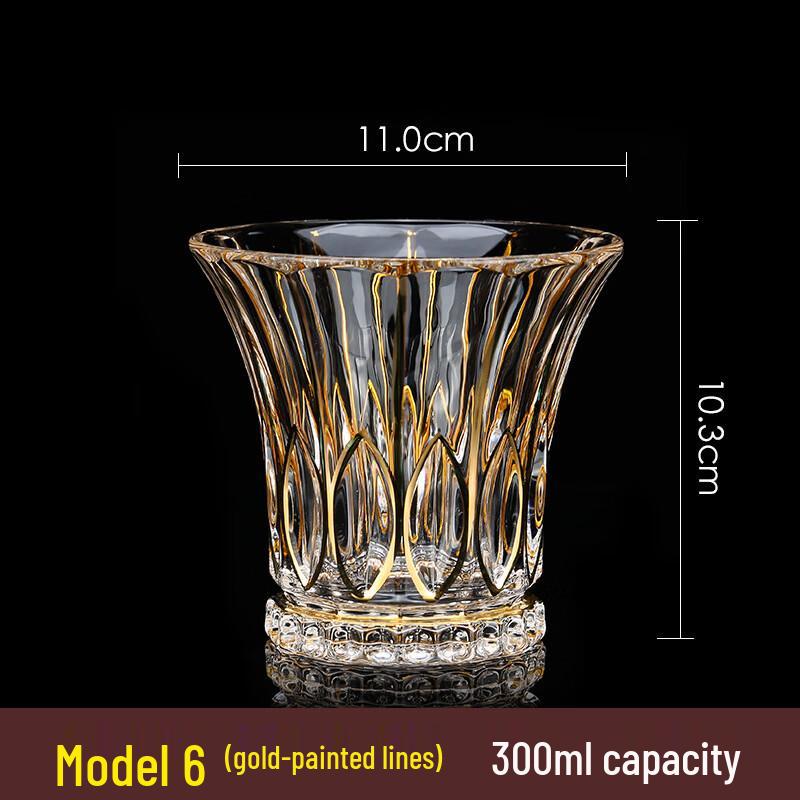 

Hand-Painted Gold Crystal Whiskey Tumbler