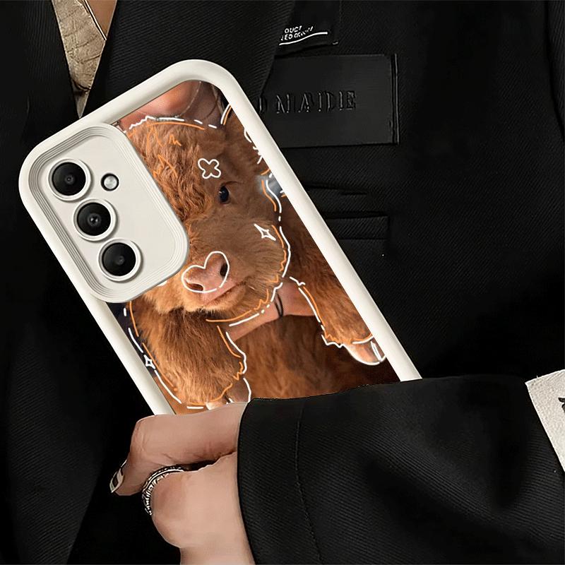 Coque de téléphone pour Samsung Galaxy A17 A16 A15 A14 A13 Vache des Highlands Mignonne A56 A36 A26 A55 A35 A25 A54 A34 A24 A53 A33 A23 A07 A06