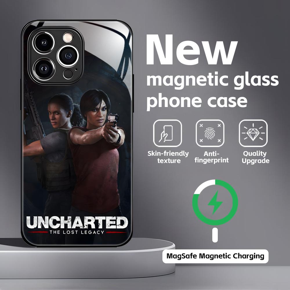 

hot game Uncharted 4 A Thief s End Phone Case For iPhone17 16 15 14 13 12 11 X XR XS 8 Plus Mini Pro Max Glass Magnetic Case iPhone 15 Pro