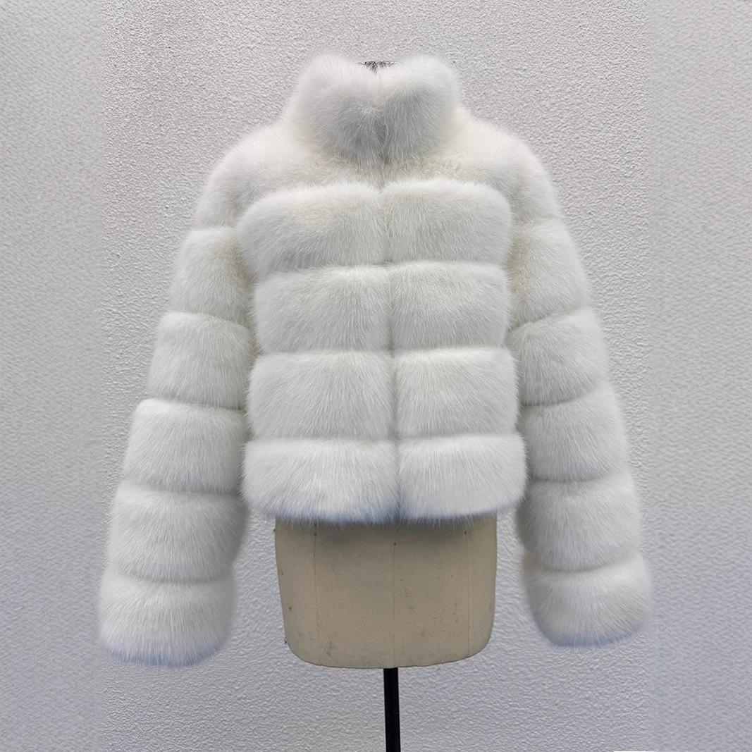 Autumn Winter Stand Collar Faux Fox