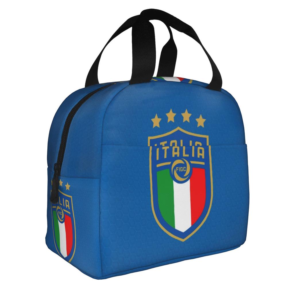 Soccer Italia Figc Insulated Lunch Bag for Camping Travel Italyan Football Lover Waterproof Thermal Cooler Bento Box Women Men
