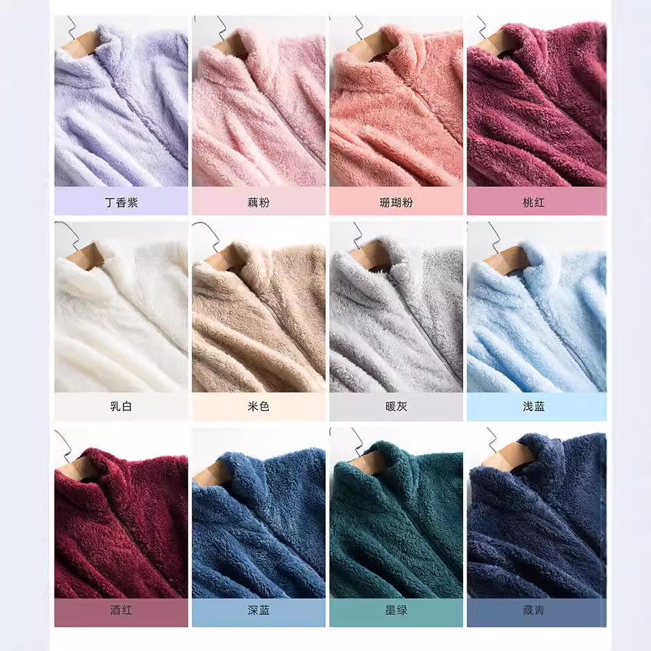 Double-sided Fleece Jacket Women's Fleece Thermal Top Fleece Autumn and Winter Sweater Zipper Fluffy Clothes