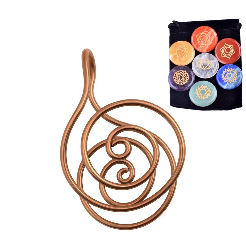 Energy Spiral Hand Rings  Handmade Copper Rings With Gemstones, Meaningful Christmas Gift, Mother’s Day Present Or Jewelry Gift For Women