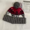 JYL TS DIY Fair Isle Beanie Women Winter Thickened Warm Ear Protection Hat Acrylic