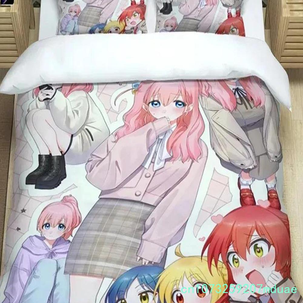 New Anime Bocchi The Rock Kessoku Band Bedding Set Duvet Cover Quilt Cover Pillowcase Comforter King Queen Size Boys Adult