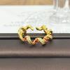Medieval Vintage Retro Stacked Wearing Micro-Inlaid Zircon Temperament Ring Women'S Niche High-End Light Luxury Butterfly Ring