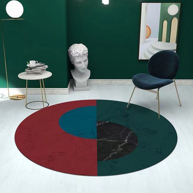 

Nordic Style Round Carpets for Living Room Decoration Bedroom Decor Rugs Non-slip Carpet Sofa Area Rug Home Thicken Floor Mats 80x80CM