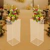 Modern Clear Acrylic Flower Stand - Display Tower for Wedding Birthday Table Decor - 25x25x60cm 5kg Capacity Centerpiece Holder