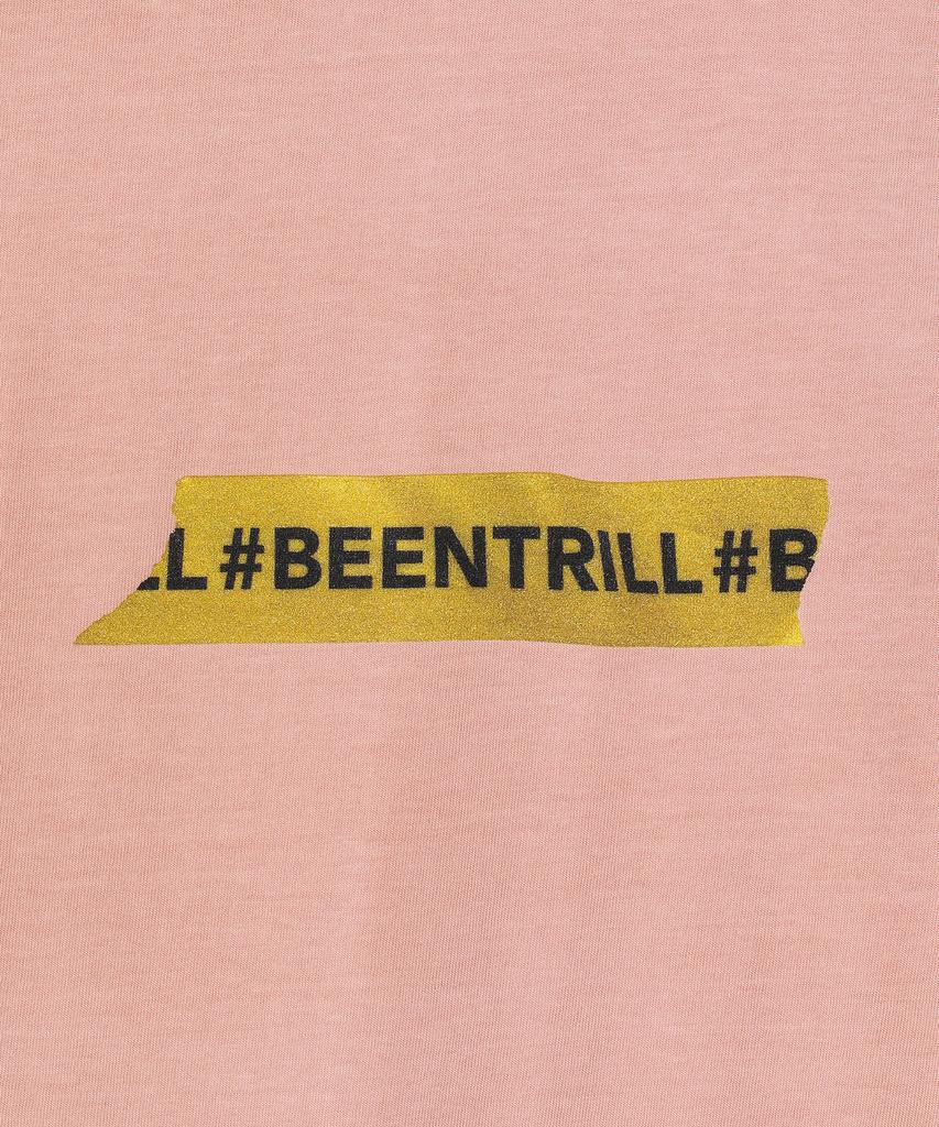BEENTRILL Vintage Taping One-Point Dyed Short Sleeve T-Shirt (Deep Pink)