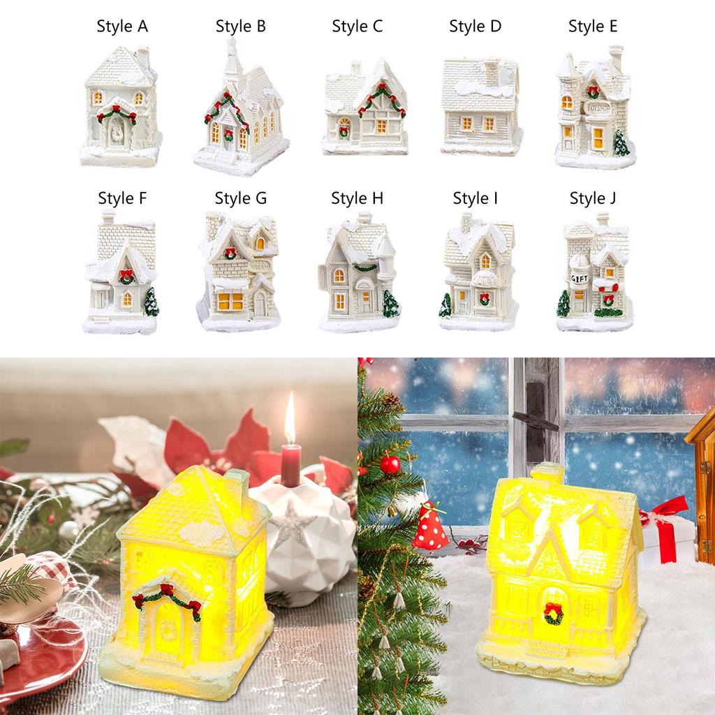 Christmas Glowing House Christmas Ornaments for Office New Year Balcony