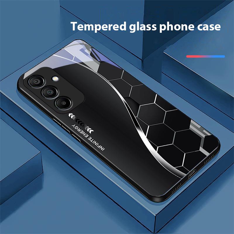 Sci Fi Silver White For Samsung Galaxy A15 5G 54 4G 51 50 24 35 90 71 12 51 53 52S 80 22 34 Black Tempered Glass Phone Case