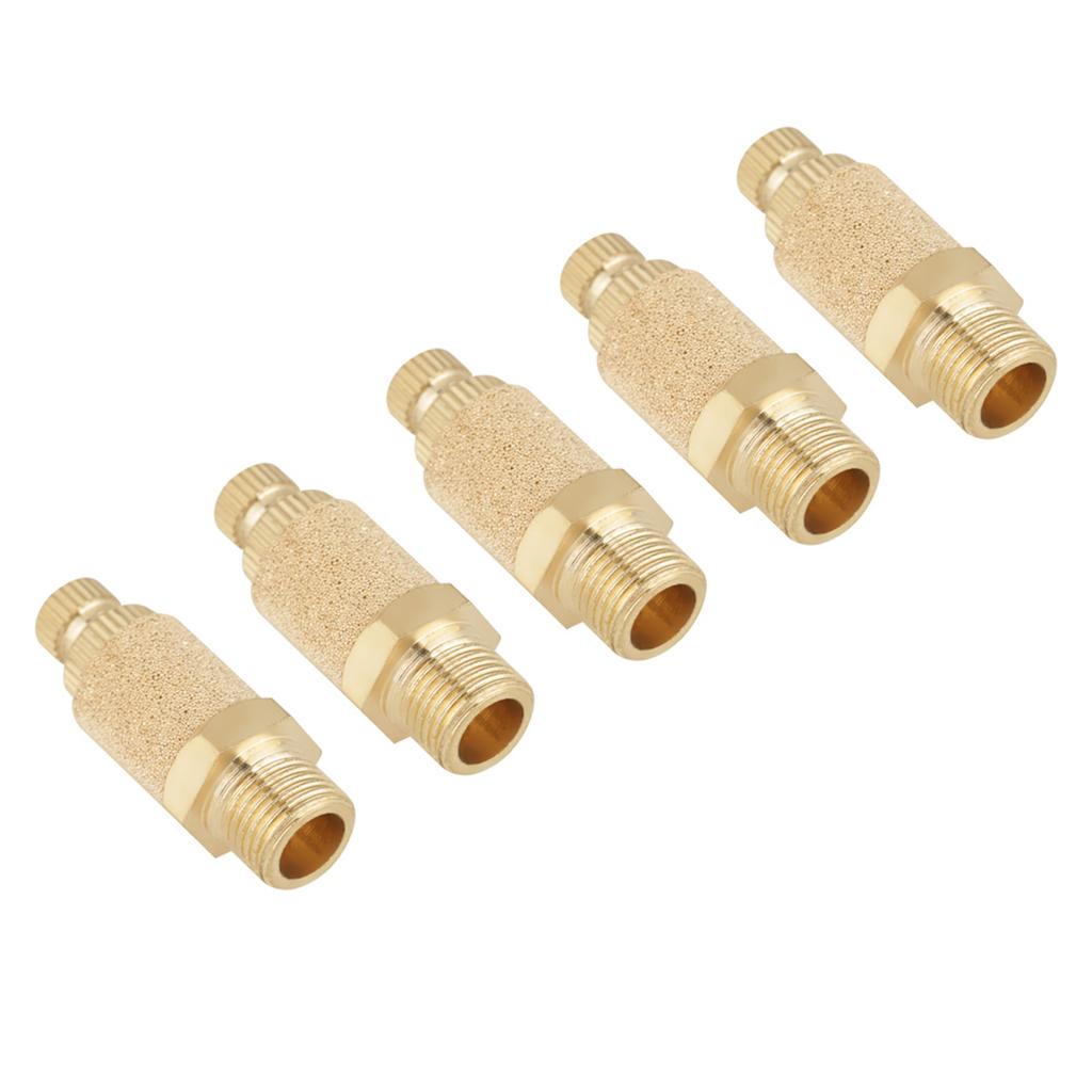 5pcs Set Brass Pneumatic Muffler Silencer Air Flow Speed Control 1 8 BSP Valve