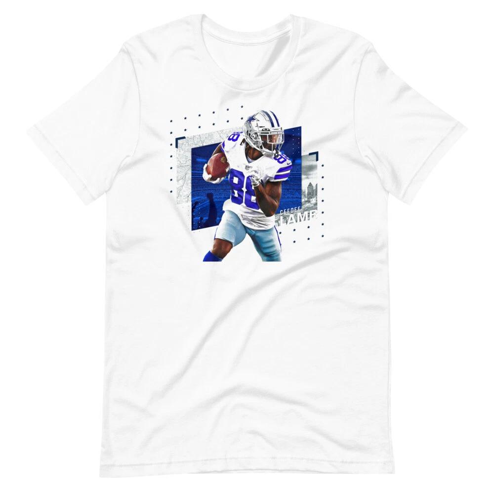 

CEEDEE LAMB Dallas Football WR White Tee Short-Sleeve Unisex 100% Cotton T-shirt Mens Tees Top L