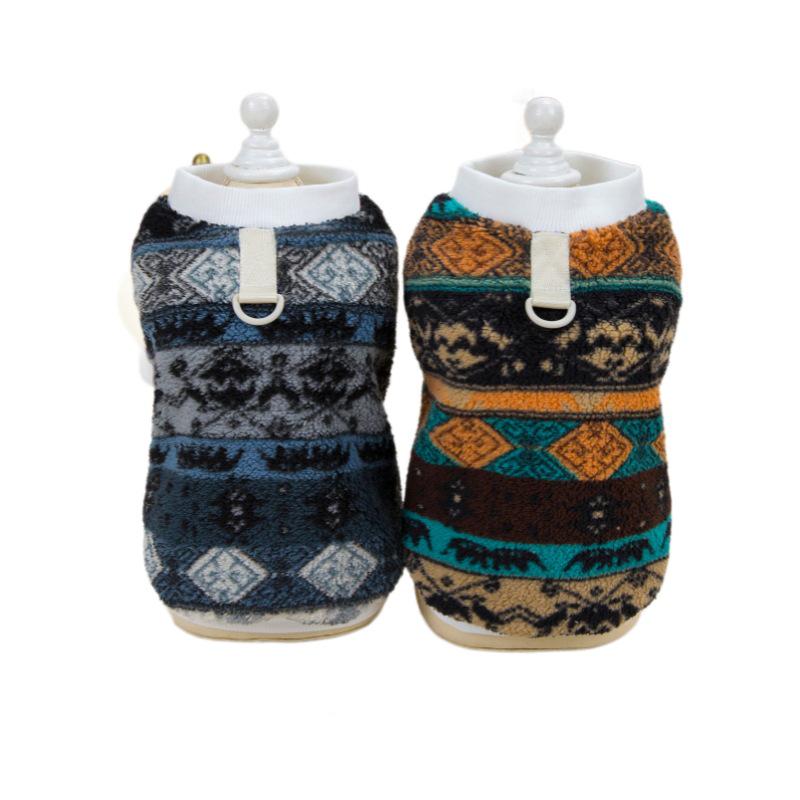 Nordic Style Fleece Pet Clothes: Cozy Autumn/Winter Wear for Cats & Small Dogs Like Bichon and Teddy.