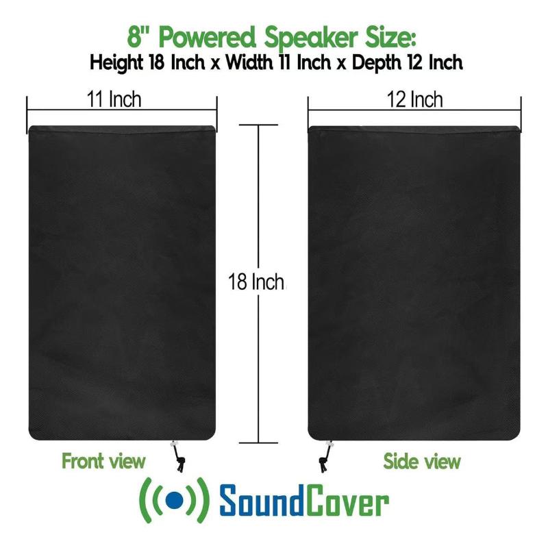 Durable Black 210D Oxford Cloth Speaker Covers - Water And Dust Resistant, Multiple Sizes For Home Theater Outdoor Sound Systems