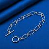Charm 925 Sterling Silver 8-inch Minimalist Classic Bracelet Fashionable Women's Party Wedding Jewelry Gift