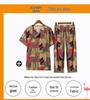 Autumn Ice Silk Two-Piece Set for Women: Loose, Elastic, Short Sleeve Homewear for Middle-Aged and Elderly