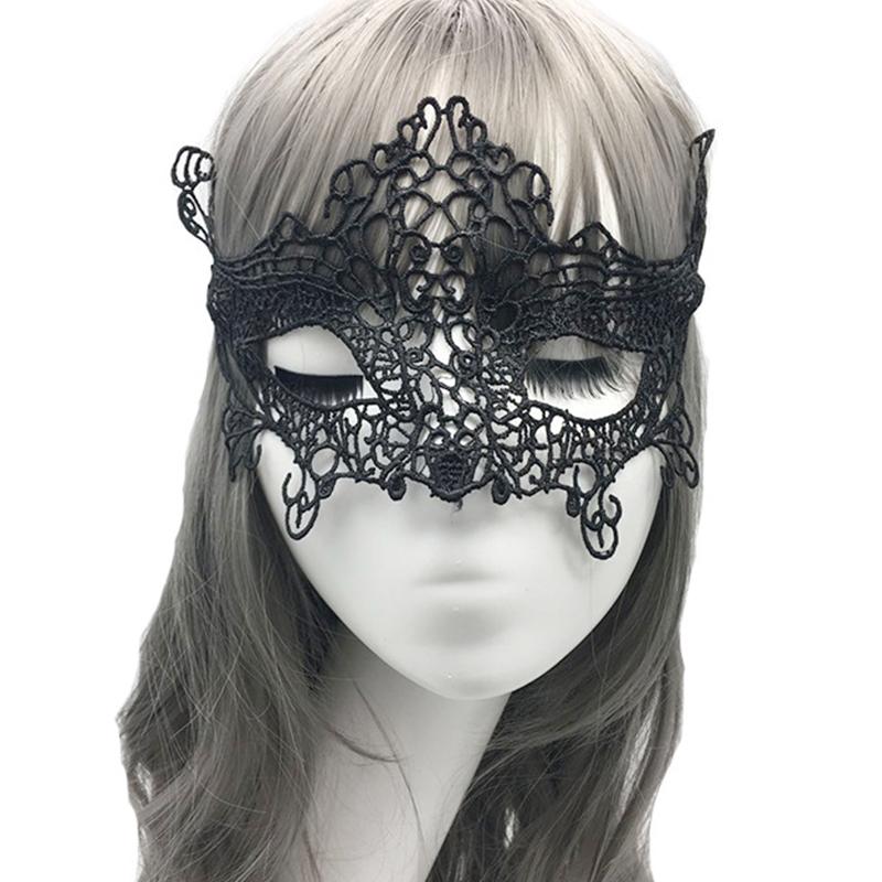 1PC Unisex Gothic Hollow Mask Black Color Sexy Lace Masquerade Half Face Lace Cosplay Mask