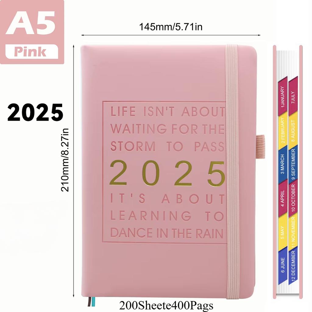 Daily Planner for 2025 English Inner Pages Leather Cover  Paper 100GSM Planner Schedule Business Week Planner Notebook