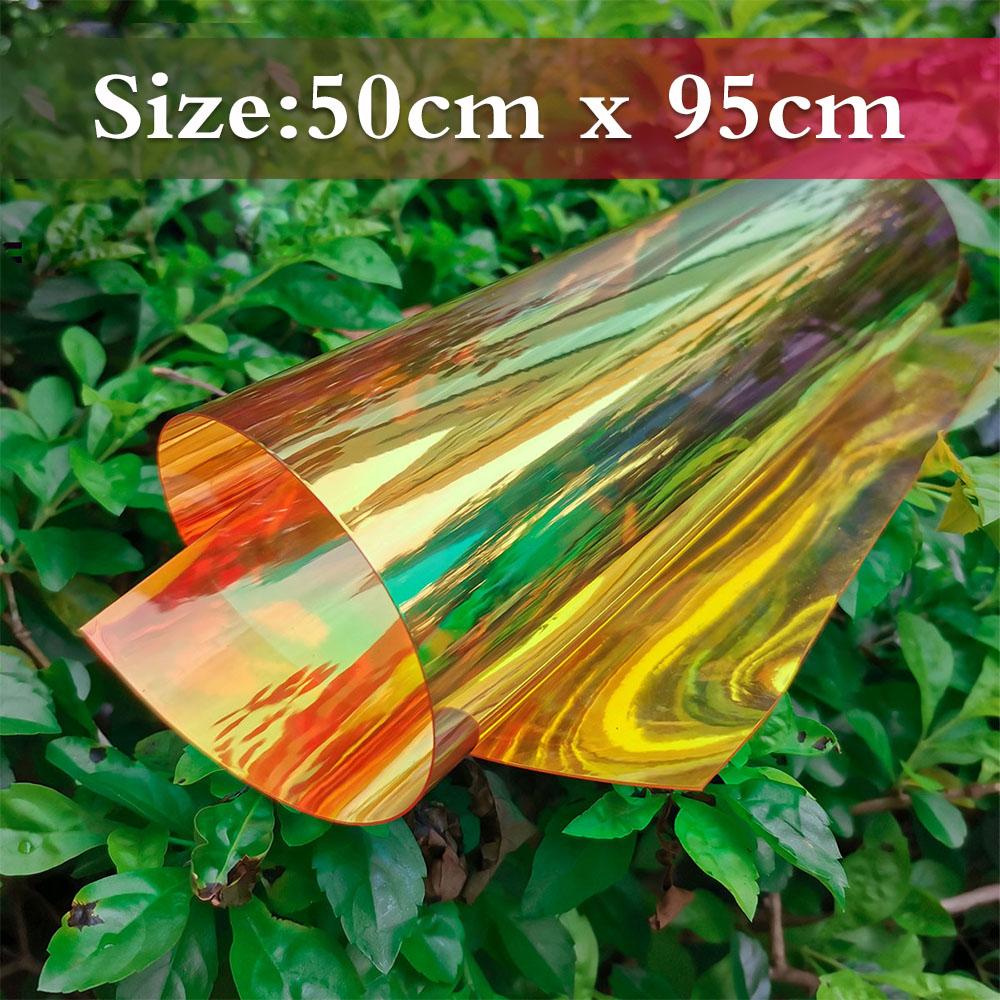 Candy Iridescent Holographic Clear Transparent PVC Fabric Leatherette Laser Rainbow Film Vinyl Craft Bag Earring DIY Bows Making