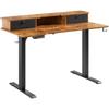 Height Adjustable Desk, 47.2" X 23.6" Electric Dual Monitor Riser Workstation, Whole Piece Desk Board Sit To Stand, 3-Key Modes Sturdy Dual Metal