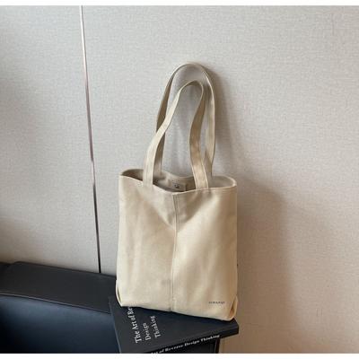 Simple Casual Shopping Bag Canvas Bag New Fashion Retro Texture Tote Shoulder Bag