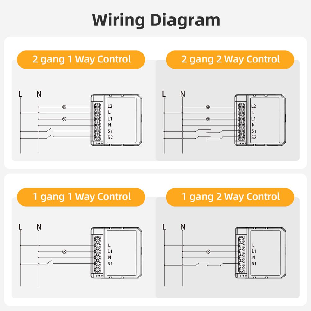 WiFi ZigBee Smart Dimmer Switch Module APP Remote Control 1/2 Gang Dimmer Light Switch Module LED Lights Dimmable Switch