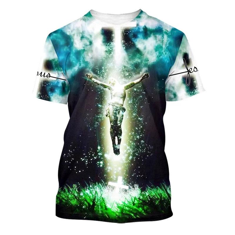 3D Print Jesus Cross T Shirt Men Women New Summmer Fashion Vintage Short Sleeve Men Oversize T-shirts Men Clothing Dropshipping