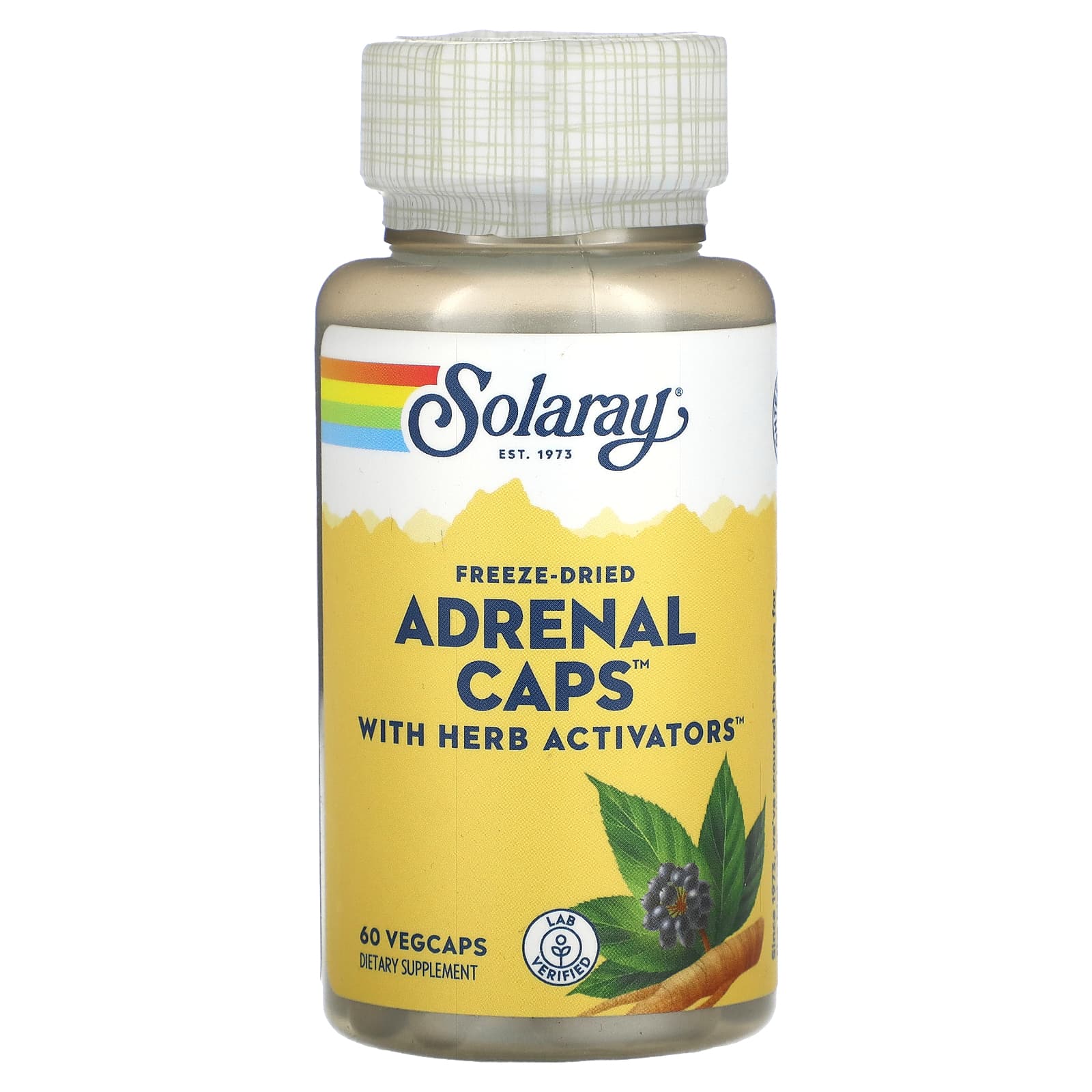 

Solaray, Freeze-Dried Adrenal Caps, with Herb Activators, 60 Veggie Capsules