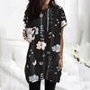 Women's Hoodies Casual Short Sleeve Shirts Fashion Print Tunic Tops With Pockets
