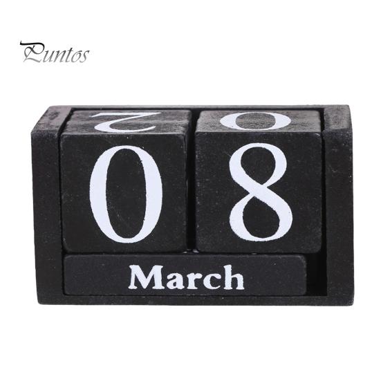 

Деревянные блоки настольный календарь месяц дата дисплей многоразовый фермерский деревенский цельный деревянный вечный календарь домашний офис настольное украшение