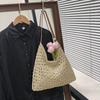 Large capacity hollow bag women's summer new shoulder woven straw bag seaside vacation beach bag
