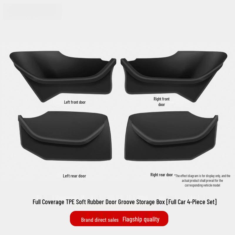 Tesla Model Y/3 Verbesserte Türablagebox & Schlitzmatten-Set