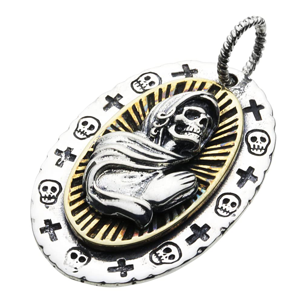 

Mexican Skull Medai Pendant fp0498 [Figmart] [Silver Accessory]