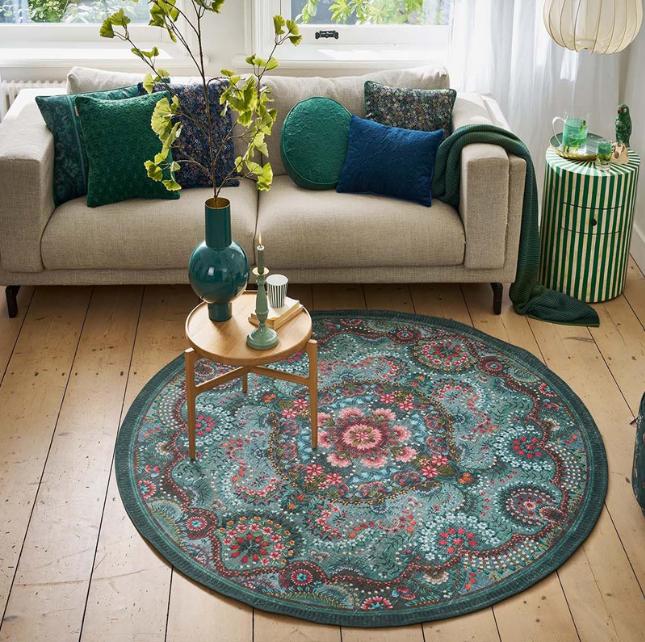 Bohemian Style Round Mat Living Room Game Bedroom Kitchen Balcony Door Rugs Bedroom Non-Slip Game Home Decoration Retro Carpet