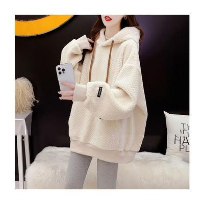 Hooded Sweatshirt for Women In Autumn Winter Velvet Thickening Korean Version Fashionable and Versatile Long-sleeved Top