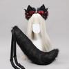 Cats Tail Lovely Cats Ears Hairband Plush Wolf Tail Halloween Party Costume Accessories for Adult Woman Man