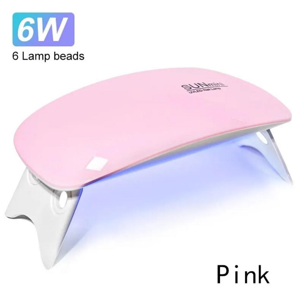 Foldable Nail Lamp Portable Nail Dryer Lamp 6 LED&UV Manicure Machine Home Travel Use for Drying Polish Gel Varnish with Cable