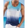 Funny Coconut Tree Pattern Tank Tops For Men Colorful Gradient Plants 3D Printed Tees Summer Casual Loose Street O-Neck Vest Top