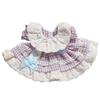 Purple Gingham Check Frill Dress for 10cm Plush Costume Toy, Kigurumi, Accessories, Otaku, Doll, Mascot, K-Pop Doll, [Used]