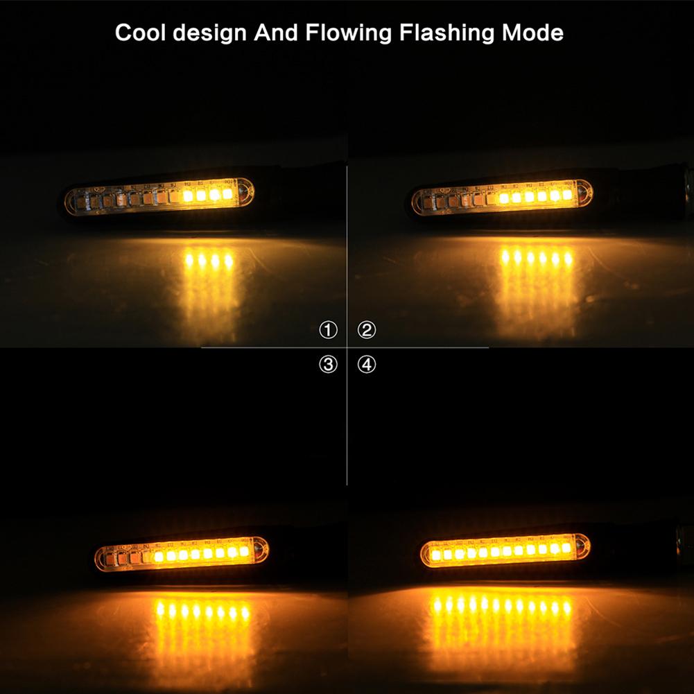 Motorcycle Led Turn Signals Directional Indicators Amber Flashing Blinker Rear Tail Brake Signal Light Motorcycle DRL Lamp 12V