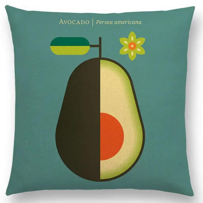 Lovely Fruits Vegetable Cushion Cover Lemon Pineapple Avocado Blackberry Onion Beetroot Cucumber Sofa Throw Pillow Case