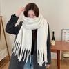 Plush Winter Cashmere Scarves Mohair Long Shawl Simple Wool Scarf  Autumn Winter
