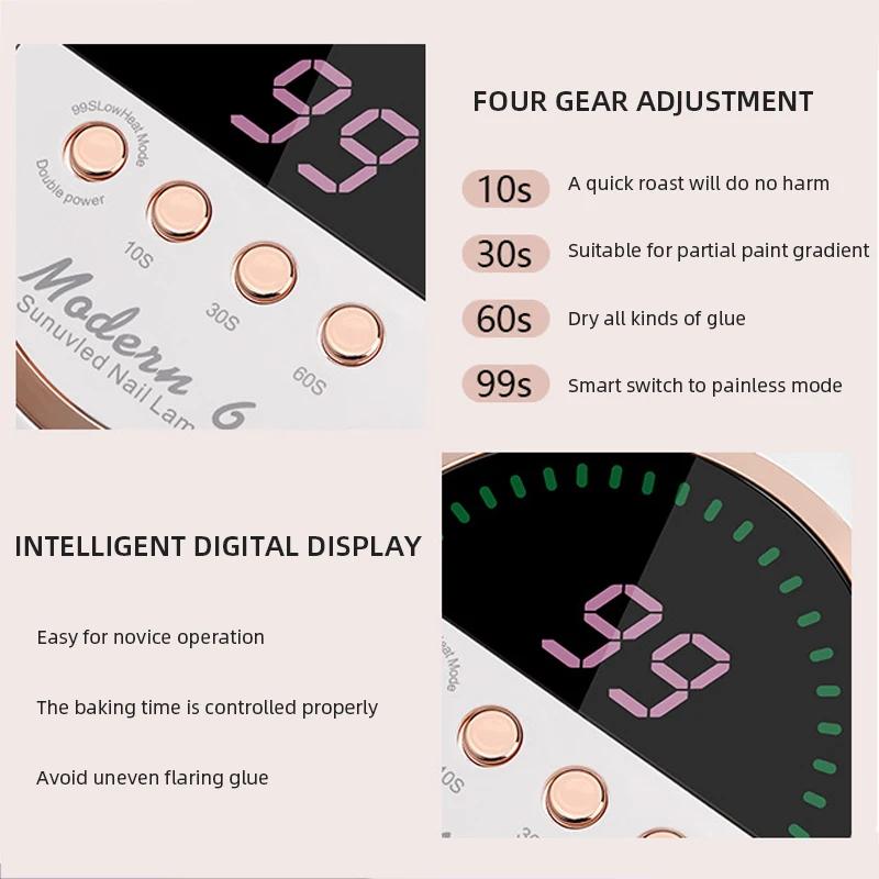 268W UV LED Lamp For Nail Dryer Manicure Nail Drying Lamp 69LEDS UV Gel Varnish With LCD Display UV Lamp For Manicure Salon